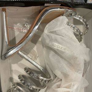Silver PrettyLittleThing heels